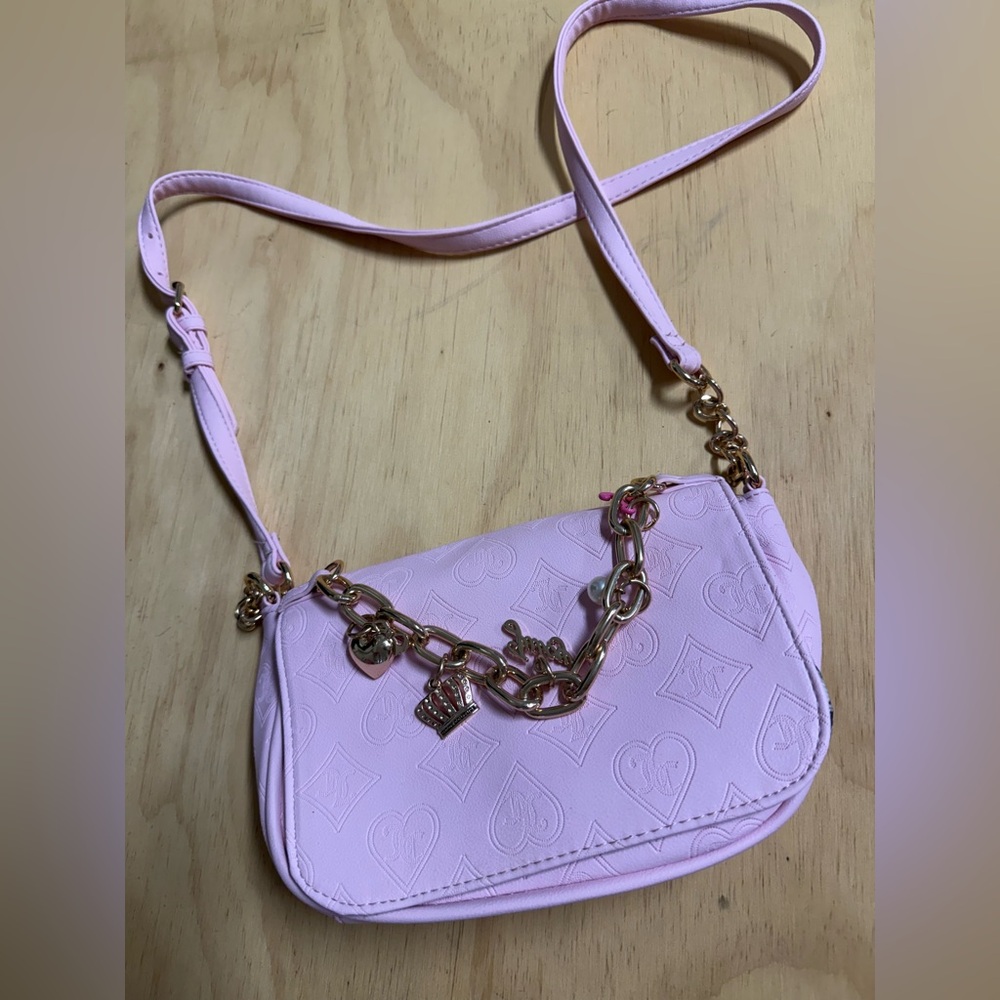 Juicy Couture Light Pink Crossbody Bag with Gold Chain